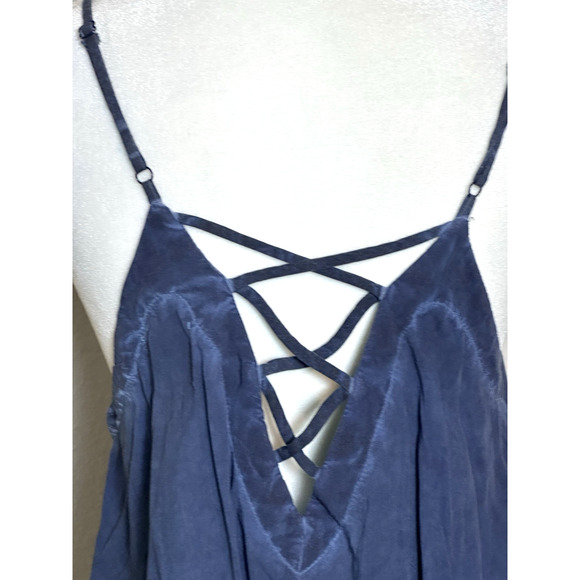 Tina Jo Top Blue Destressed Spaghetti Straps Size (M) - Picture 10 of 16